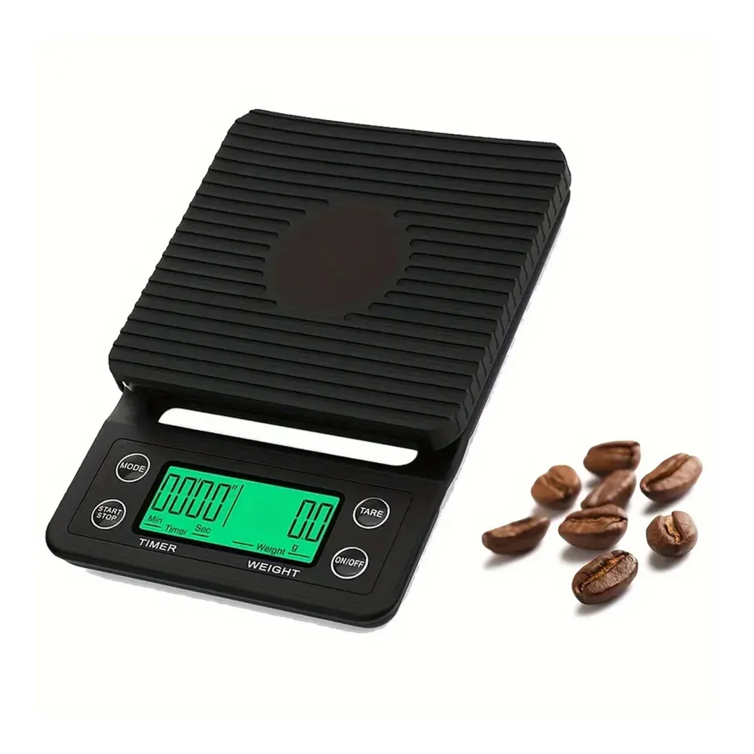 Coffee timer scale with heat mat